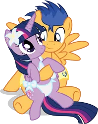 Size: 2391x3026 | Tagged: safe, artist:benybing, derpibooru import, flash sentry, twilight sparkle, twilight sparkle (alicorn), alicorn, pony, bikini, clothes, female, flashlight, flower, flower in hair, hug, male, mare, shipping, simple background, smiling, straight, swimsuit, transparent background, vector