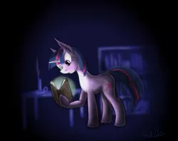 Size: 1003x796 | Tagged: book, crossover, derpibooru import, myst, safe, solo, that pony sure does love books, twilight sparkle