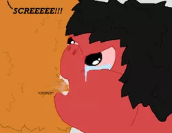 Size: 580x449 | Tagged: artist:wolfram_sparks, biting, crying, derpibooru import, fluffy pony, fluffy pony grimdark, grimdark, oc, oc:bobby, revenge, serves him right, unofficial characters only