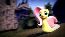 Size: 1600x900 | Tagged: 3d, artist:crazymod122, cute, derpibooru import, fluttershy, fluttersnail, safe, snail, solo, source filmmaker, species swap