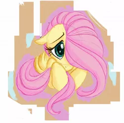 Size: 1240x1228 | Tagged: safe, artist:katseartist, derpibooru import, fluttershy, hair over one eye, shy, solo