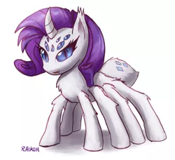 Size: 1200x1096 | Tagged: safe, artist:raikoh, derpibooru import, rarity, monster pony, original species, spider, spiderpony, solo, species swap, spiderponyrarity