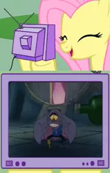 Size: 1836x2892 | Tagged: amputee, bat, cute, derpibooru import, disney, exploitable meme, fidget the bat, fluttershy, funny, meme, obligatory pony, peg leg, prosthetic leg, prosthetic limb, prosthetics, safe, the great mouse detective, tv meme