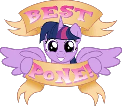 Size: 10788x9336 | Tagged: safe, artist:rune-blad3, deleted from derpibooru, derpibooru import, twilight sparkle, twilight sparkle (alicorn), alicorn, pony, absurd resolution, best pone, best pony, cute, female, grin, hoof hold, looking at you, mare, old banner, pone, simple background, smiling, solo, spread wings, squee, transparent background, twiabetes, vector, wings