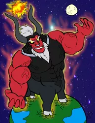 Size: 765x990 | Tagged: artist:caseyljones, bad end, derpibooru import, growth, lord tirek, macro, muscles, planet, safe