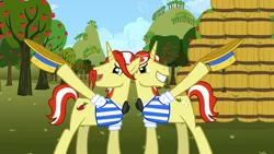 Size: 640x360 | Tagged: defeat, derpibooru import, duo, flam, flim, flim flam brothers, hat tip, safe, screencap, the super speedy cider squeezy 6000