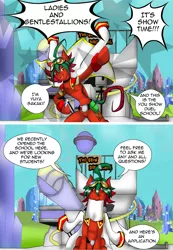 Size: 1164x1678 | Tagged: safe, artist:fourze-pony, derpibooru import, pegasus, pony, arc-v, belt, building, card games, clothes, coming soon, crossover, crystal, goggles, jacket, male, solo, stallion, tumblr comic, yu-gi-oh!, yu-gi-oh! arc-v, yuya, yuya sakaki