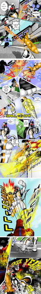 Size: 1240x8810 | Tagged: artist:fourze-pony, comic, comic example, crossover, derpibooru import, drill, explosion, fight, flying, fourze-pony, kamen rider, kamen rider fourze, kisaragi gentaro, monster, ponified, rocket, safe, tokusatsu, tumblr, tumblr comic