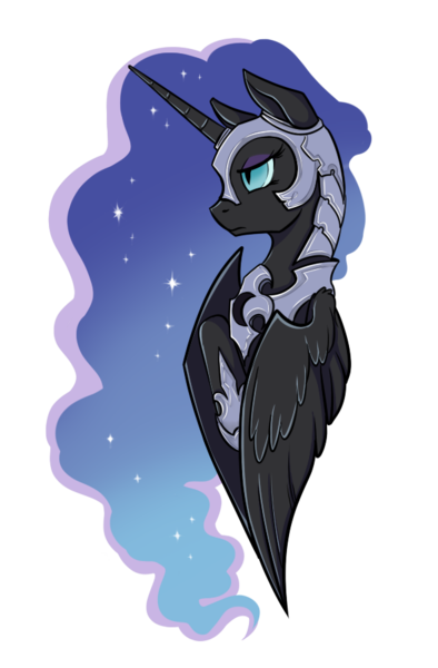 Size: 591x900 | Tagged: artist:28gooddays, nightmare moon, portrait, safe, simple background, solo, transparent background