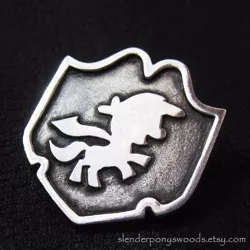 Size: 500x500 | Tagged: artist:strzygon, brooch, craft, cutie mark crusaders patch, derpibooru import, etsy, irl, jewelry, photo, safe, silver, traditional art