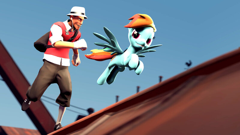 Size: 1191x670 | Tagged: safe, derpibooru import, rainbow dash, 3d, scout, source filmmaker, team fortress 2