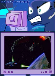 Size: 563x769 | Tagged: bird of prey, derpibooru import, enterprise d, exploitable meme, gamer luna, meme, obligatory pony, princess luna, safe, star trek, star trek: generations, tv meme, uss enterprise