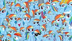 Size: 1366x768 | Tagged: artist:rarity6195, derpibooru import, multeity, rainbow dash, safe, vector, wallpaper