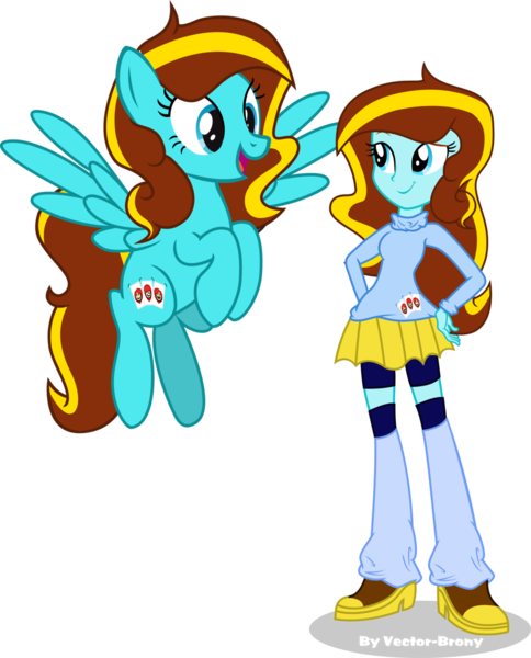 Size: 1024x1270 | Tagged: safe, artist:vector-brony, derpibooru import, oc, oc:ilovekimpossiblealot, unofficial characters only, pegasus, pony, equestria girls, equestria girls-ified, human ponidox, self ponidox