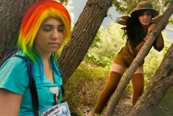 Size: 1280x861 | Tagged: artist:cayleewashere, artist:magyktrix, cosplay, daring do, derpibooru import, human, irl, irl human, photo, rainbow dash, safe