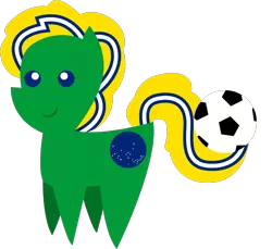 Size: 1083x992 | Tagged: artist:cloudyglow, brazil, derpibooru import, football, nation ponies, pointy ponies, safe, solo, world cup