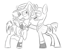 Size: 1000x800 | Tagged: safe, artist:tina-chan, derpibooru import, ponified, monochrome, sniper, spy, team fortress 2