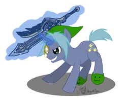 Size: 1174x918 | Tagged: safe, artist:cat-cly, derpibooru import, oc, unofficial characters only, pony, unicorn, :3, dual blade, hat, monocle, rule 63, solo