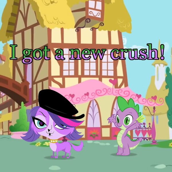 Size: 894x894 | Tagged: crossover, crossover shipping, littlest pet shop, safe, shipping, spike, zoespike, zoe trent