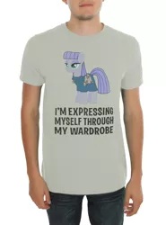 Size: 1360x1836 | Tagged: clothes, derpibooru import, hot topic, human, irl, irl human, maud pie, merchandise, official, photo, safe, shirt, solo