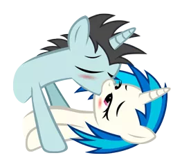 Size: 4533x4172 | Tagged: absurd resolution, artist:mrbrandonmac, blushing, derpibooru import, female, kissing, male, neon lights, rising star, safe, shipping, straight, vinylights, vinyl scratch