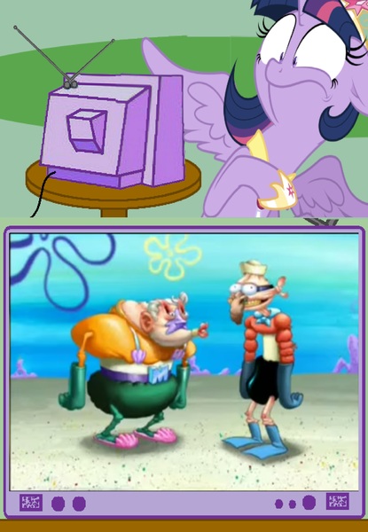 Size: 2312x3340 | Tagged: safe, derpibooru import, twilight sparkle, twilight sparkle (alicorn), alicorn, pony, barnacle boy, exploitable meme, female, mare, meme, mermaid man, mermaid man and barnacle boy, mermaid man and barnacle boy vi the motion picture, obligatory pony, spongebob squarepants, tv meme