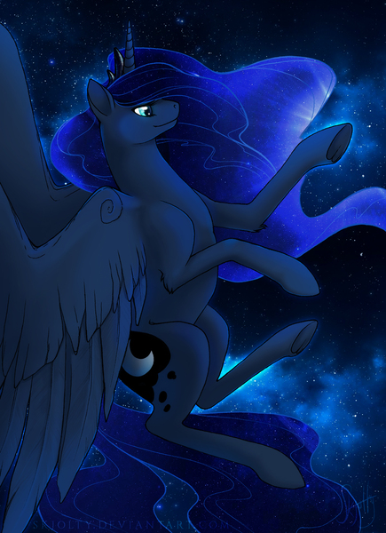 Size: 1198x1652 | Tagged: artist:skjolty, derpibooru import, princess luna, safe, solo