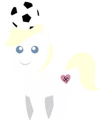 Size: 1000x1207 | Tagged: artist:accu, artist:cloudyglow, derpibooru import, football, nation ponies, nazi, oc, oc:aryanne, pointy ponies, safe, solo, stick pony, swastika, unofficial characters only, world cup