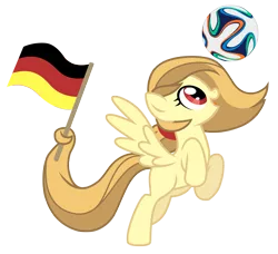 Size: 4222x3857 | Tagged: artist:estories, derpibooru import, flag, football, germany, oc, oc:alice goldenfeather, safe, simple background, solo, transparent background, unofficial characters only, vector, world cup