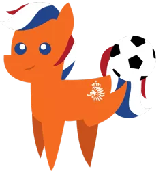 Size: 885x903 | Tagged: artist:cloudyglow, derpibooru import, football, netherlands, pointy ponies, safe