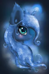 Size: 1934x2890 | Tagged: safe, artist:wilvarin-liadon, derpibooru import, princess luna, alicorn, pony, bust, female, fluffy, looking at you, mare, portrait, solo