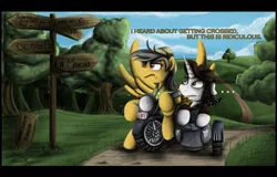 Size: 1200x766 | Tagged: artist:jamescorck, ask, crossover, daring do, derpibooru import, indiana jones, indiana jones and the last crusade, motorcycle, oc, oc:movie slate, safe, tumblr