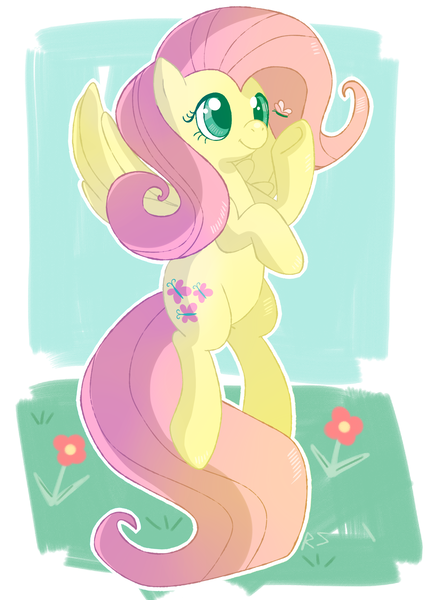 Size: 1500x2100 | Tagged: safe, artist:skippyskiddo, derpibooru import, fluttershy, butterfly, pegasus, pony, cute, female, flower, flying, mare, shyabetes, solo