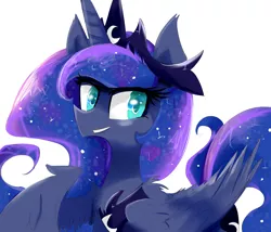 Size: 3500x3000 | Tagged: artist:rayadra, derpibooru import, princess luna, safe, simple background, smiling, solo