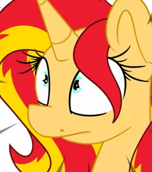 Size: 615x693 | Tagged: safe, artist:miroslav46, derpibooru import, sunset shimmer, pony, unicorn, reaction image, solo, sunset shimmer hates you