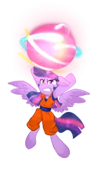 Size: 854x1440 | Tagged: safe, artist:annakitsun3, derpibooru import, twilight sparkle, twilight sparkle (alicorn), alicorn, pony, dragon ball z, female, goku, mare, parody, solo, son goku, son twilight, spirit bomb, super saiyan princess