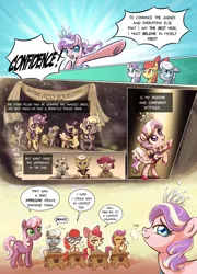 Size: 1536x2136 | Tagged: apple bloom, artist:almaska, cheerilee, comic, comic:everfree filly, cutie mark crusaders, derpibooru import, diamond tiara, glasses, safe, scootaloo, silver spoon, sweetie belle, twist