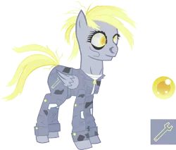 Size: 610x519 | Tagged: safe, artist:milekhippy, derpibooru import, derpy hooves, ditzy doo, ghoul, pegasus, pony, fallout equestria, clothes, fallout, fallout 3, jumpsuit, moira brown, solo