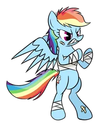 Size: 854x976 | Tagged: artist:hip-indeed, bandage, derpibooru import, rainbow dash, safe, solo