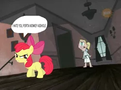 Size: 2222x1649 | Tagged: angry, apple bloom, artifact, bad edit, derpibooru import, hater, safe, the mighty b