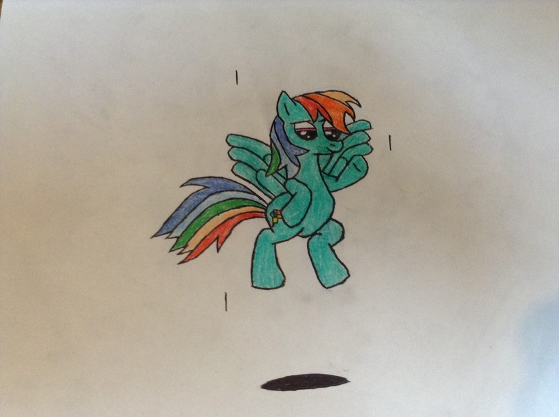 Size: 2592x1936 | Tagged: artist:pizzamovies, cool, derpibooru import, flying, ink, rainbow dash, safe, solo, traditional art