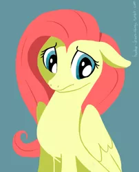 Size: 749x926 | Tagged: abstract, artist:random-gal, derpibooru import, floppy ears, fluttershy, safe, simple background, sitting, solo