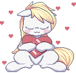 Size: 150x145 | Tagged: animated, artist:aryanne, artist:randy, aryanbetes, blushing, chibi, cute, derpibooru import, ear fluff, eyelashes, eyes, heart, hug, innocent, oc, oc:aryanne, open mouth, pet, pillow, pixel art, plushie, puffy cheeks, safe, simple background, sleeping, soft, solo, tiny, transparent background, unofficial characters only, zzz
