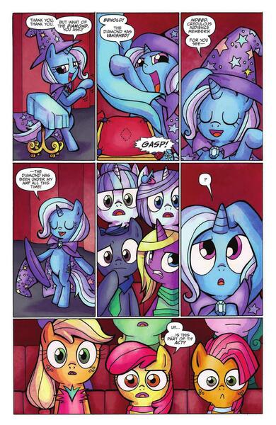 Size: 974x1497 | Tagged: apple bloom, applejack, artist:agnesgarbowska, babs seed, derpibooru import, idw, idw advertisement, preview, safe, spoiler:comic, spoiler:comic21, trixie