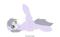Size: 1280x800 | Tagged: safe, artist:hoverrover, derpibooru import, oc, unofficial characters only, earth pony, pony, dock, featureless crotch, female, hooves, lineless, looking at you, lying down, mare, on back, simple background, solo, spread legs, tongue out, transparent background
