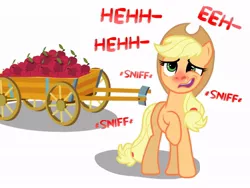 Size: 1024x768 | Tagged: apple, apple cart, applejack, artist:proponypal, cold, derpibooru import, fetish, nostril flare, nostrils, pre sneeze, raised hoof, safe, sick, sneezing, sneezing fetish, solo, source needed, working