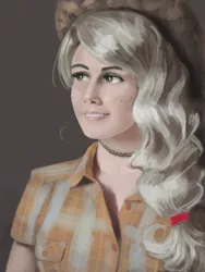 Size: 2400x3200 | Tagged: applejack, artist:fahu, artist:rose0fmay, derpibooru import, human, humanized, painting, portrait, realistic, safe, solo