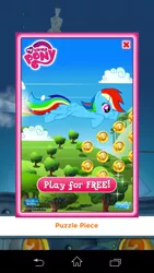 Size: 480x854 | Tagged: safe, derpibooru import, screencap, rainbow dash, android, pegasus, pony, clear the skies, despicable me, flying, gameloft, minion rush, solo