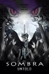 Size: 1024x1549 | Tagged: artist:voltictail, bat, cape, clothes, crystal, crystal empire, derpibooru import, dracula, dracula untold, good king sombra, king sombra, movie poster, safe