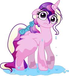 Size: 3000x3281 | Tagged: .ai available, artist:kp-shadowsquirrel, artist:proffes, cute, cutedance, derpibooru import, faic, floppy ears, frown, high res, looking at you, ponytail, pouting, princess cadance, princess sadance, sad, safe, simple background, solo, tail bow, transparent background, vector, wet, wet mane, wide eyes